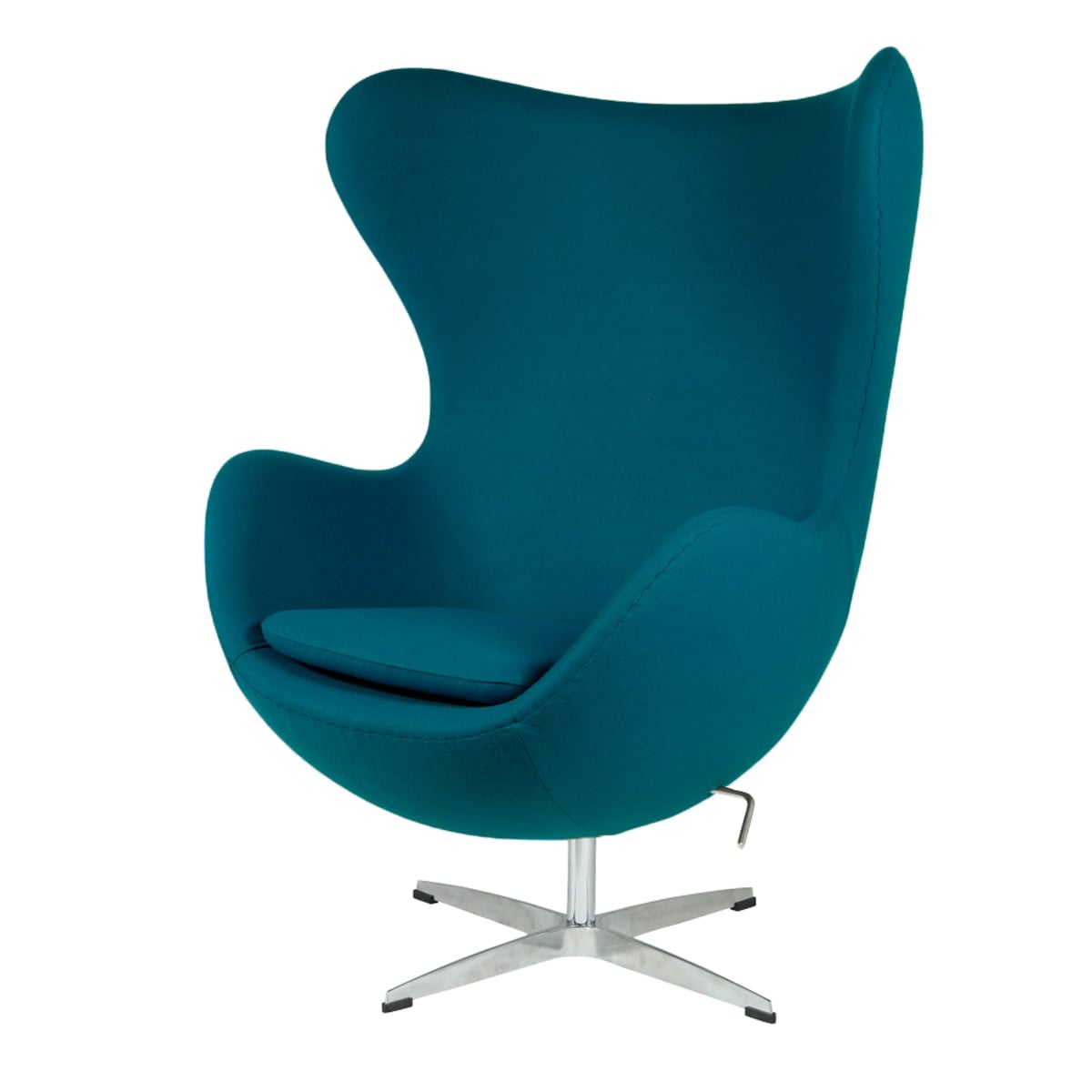 Arne Jacobsen style, Fauteuil Egg chaise cachemire bleu