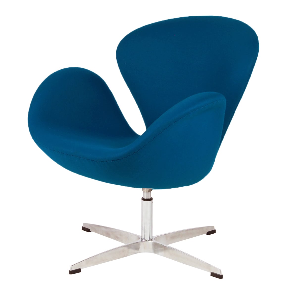 Arne Jacobsen style, Fauteuil Cygne cachemire bleu