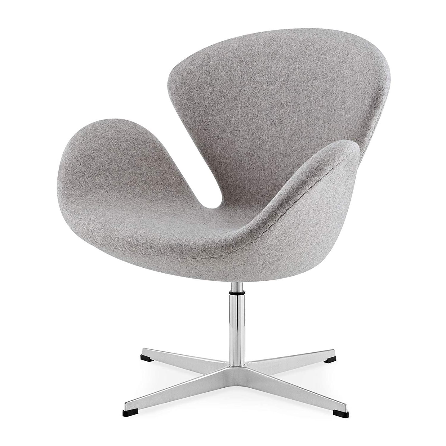 Arne Jacobsen style, Fauteuil Cygne Cachemire gris clair