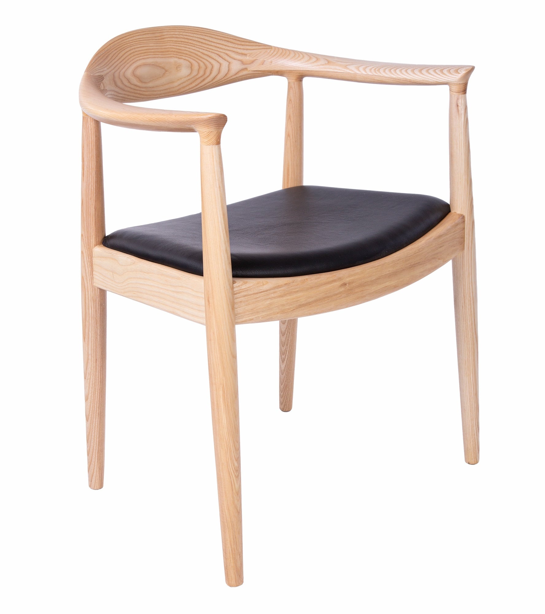 Wegner style, Chaise de salle à manger kennedy chair cuir naturel
