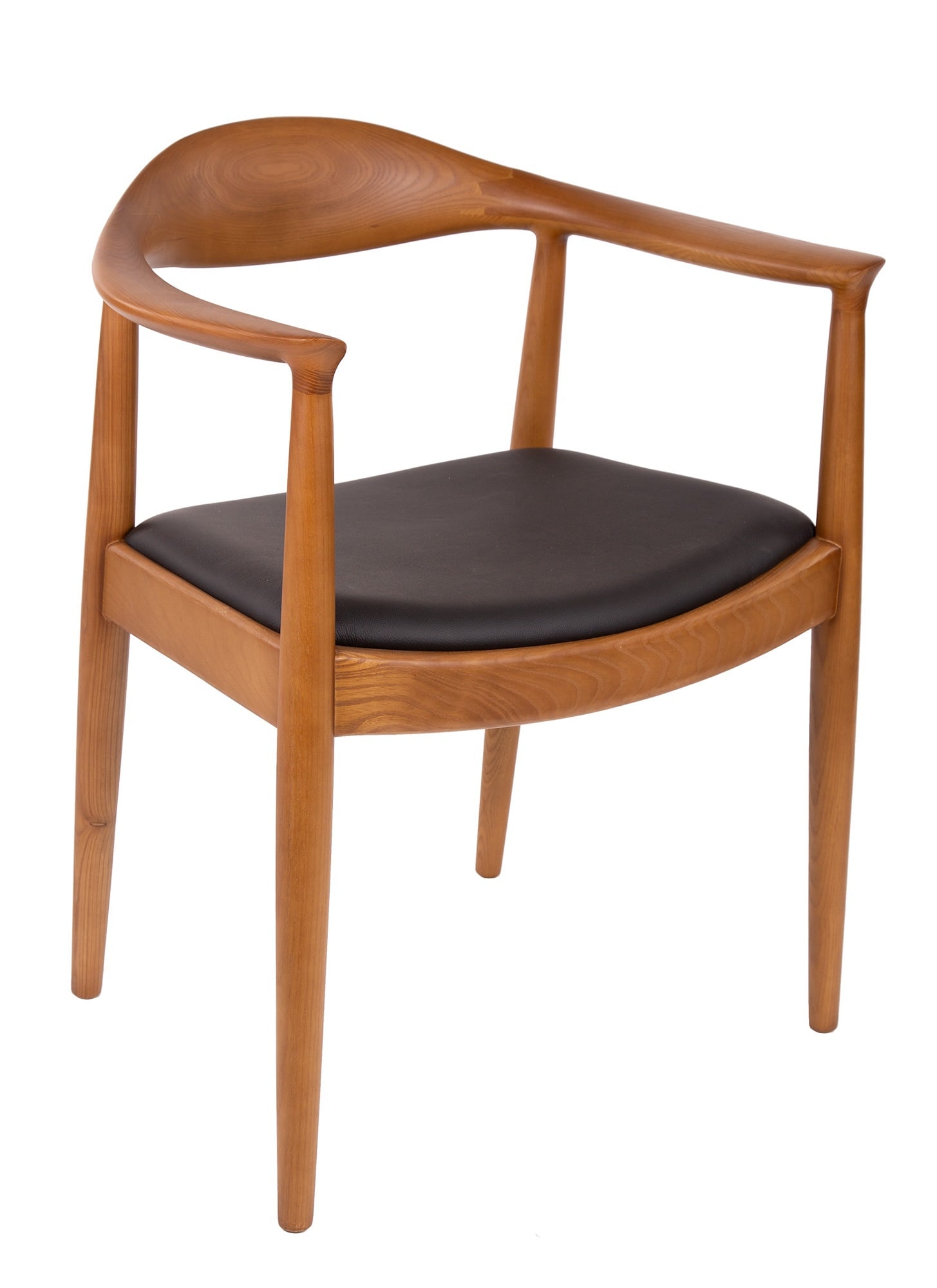 Wegner style, Chaise de salle à manger kennedy chair cuir noyer