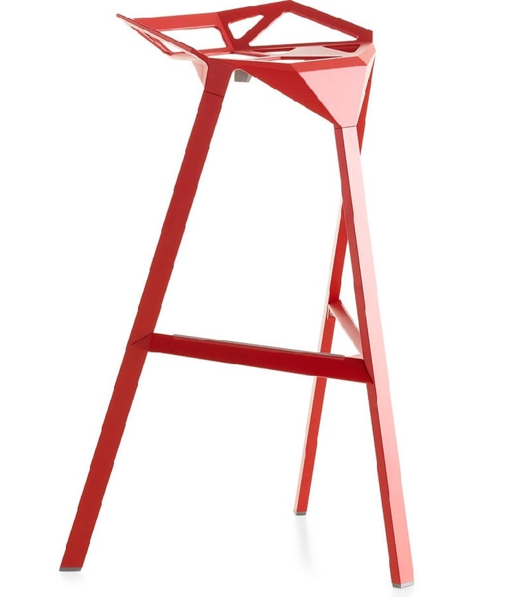 Konstantin Grcic style, Tabouret de bar Un tabouret rouge