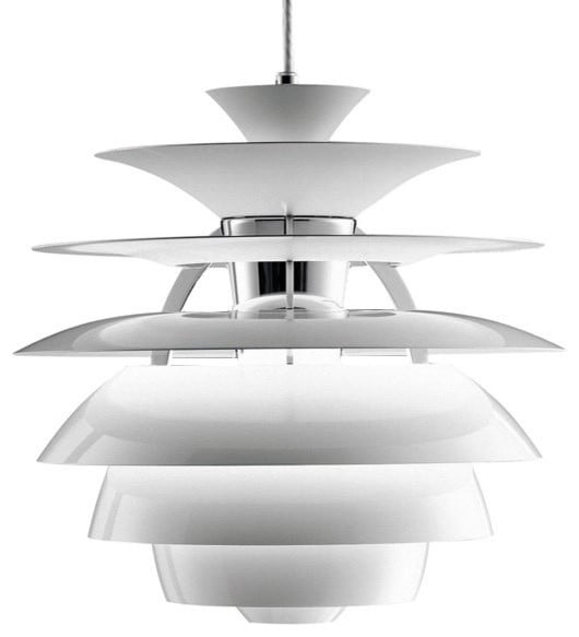 Poul Henningsen style, Pendentif Boule de neige blanc