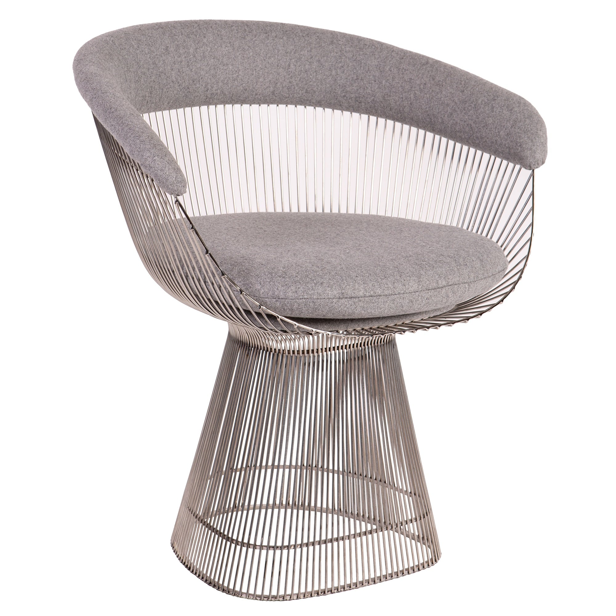 Warren Platner style, Chaise de salle à manger Wire chaise chrome Cachemire gris clair