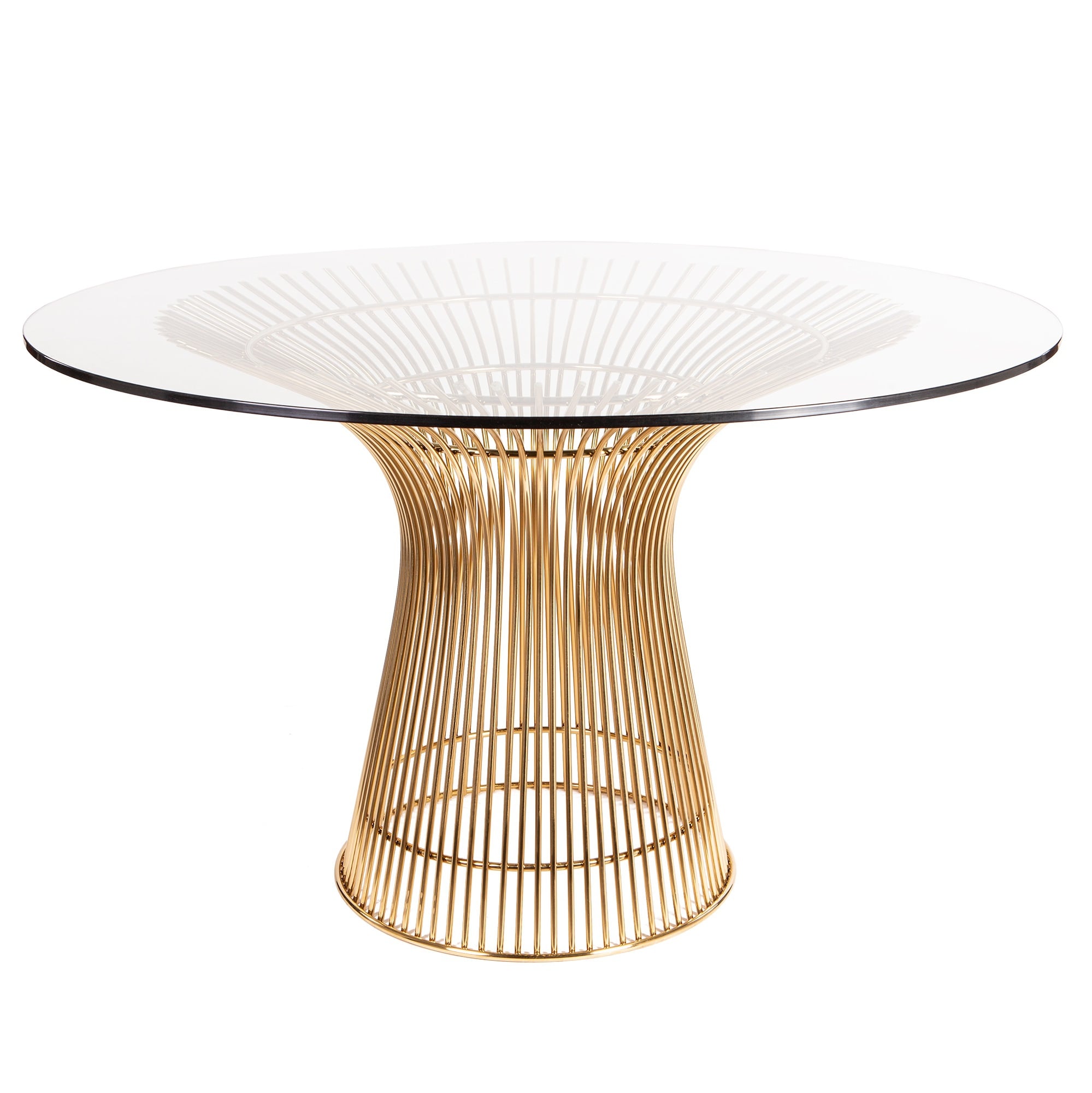 Warren Platner style, Table à manger Wire table diameter 120cm gold