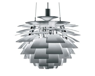 Poul Henningsen style, Pendentif Artichaut lampe 92cm Aluminium