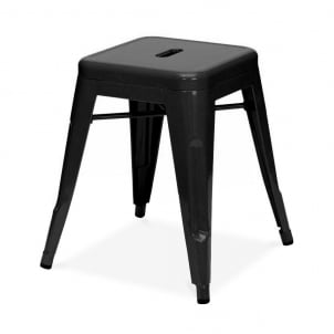 Xavier Pauchard style, Tabouret Tabouret de style Tolix 48cm noir brillant