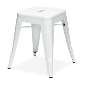 Xavier Pauchard style, Tabouret Tabouret de style Tolix 48cm blanc brillant