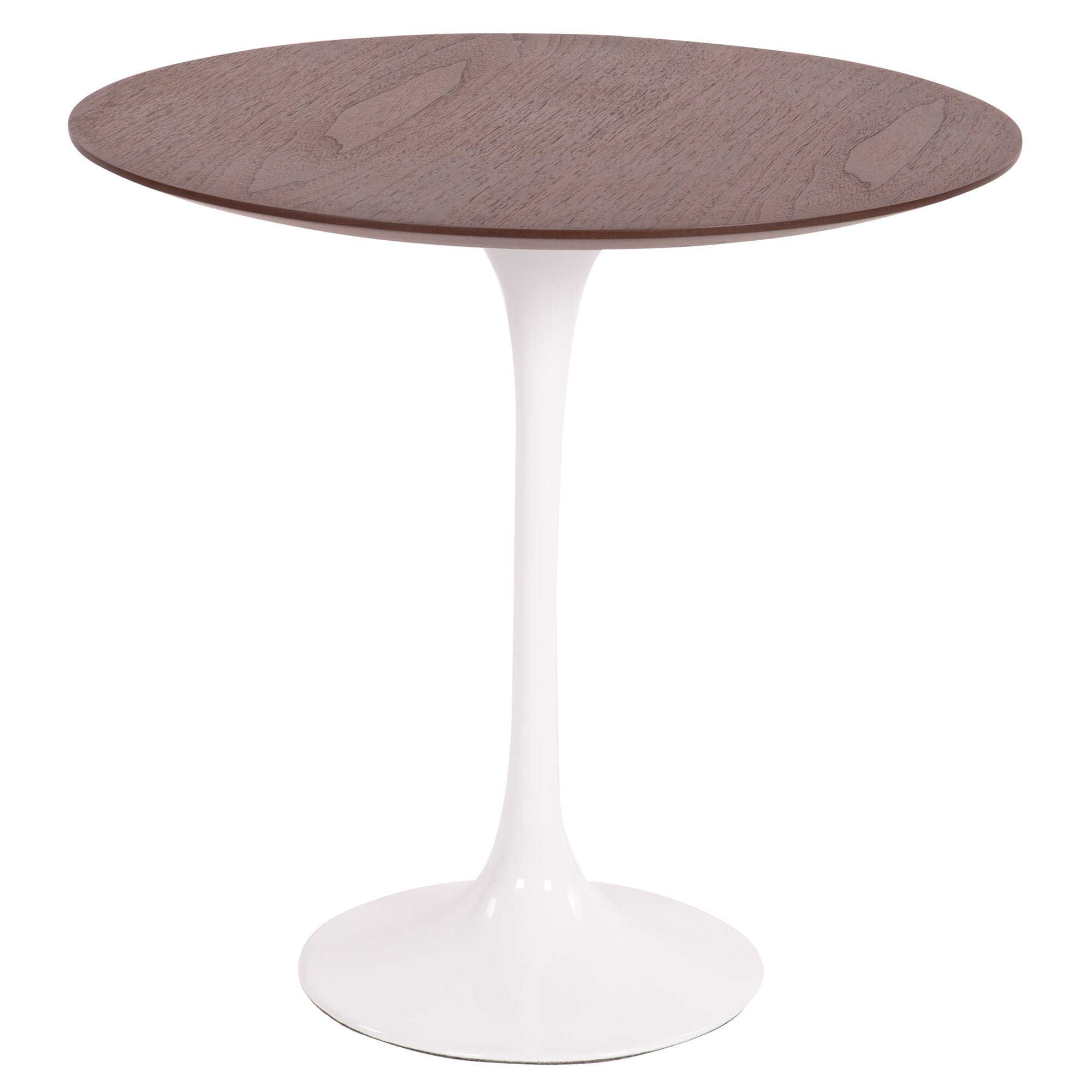 Eero Saarinen style, Table d'appoint Tulip Side table 50cm Dessus noyer Base blanc