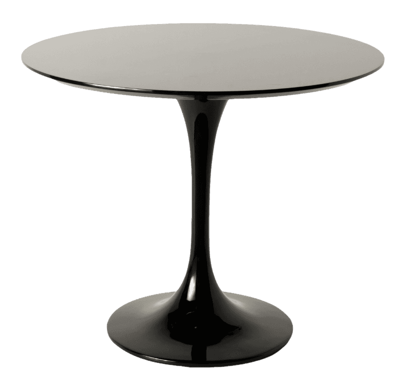 Eero Saarinen style, Table à manger Table tulipe 80cm noir (brillant)
