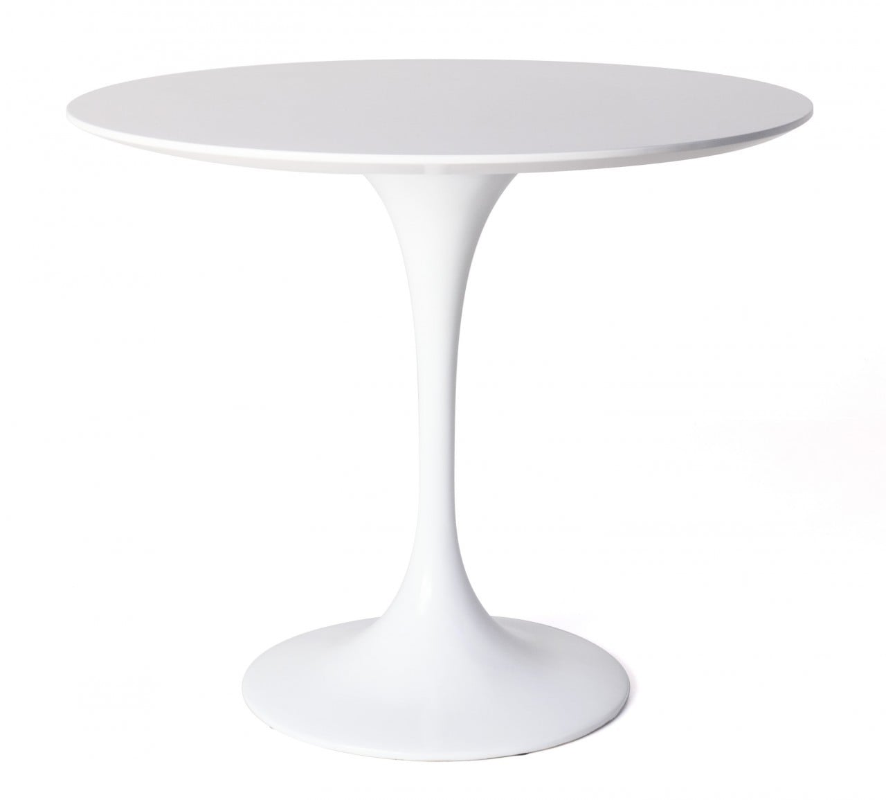 Eero Saarinen style, Table à manger Table tulipe 80cm blanc (mat)