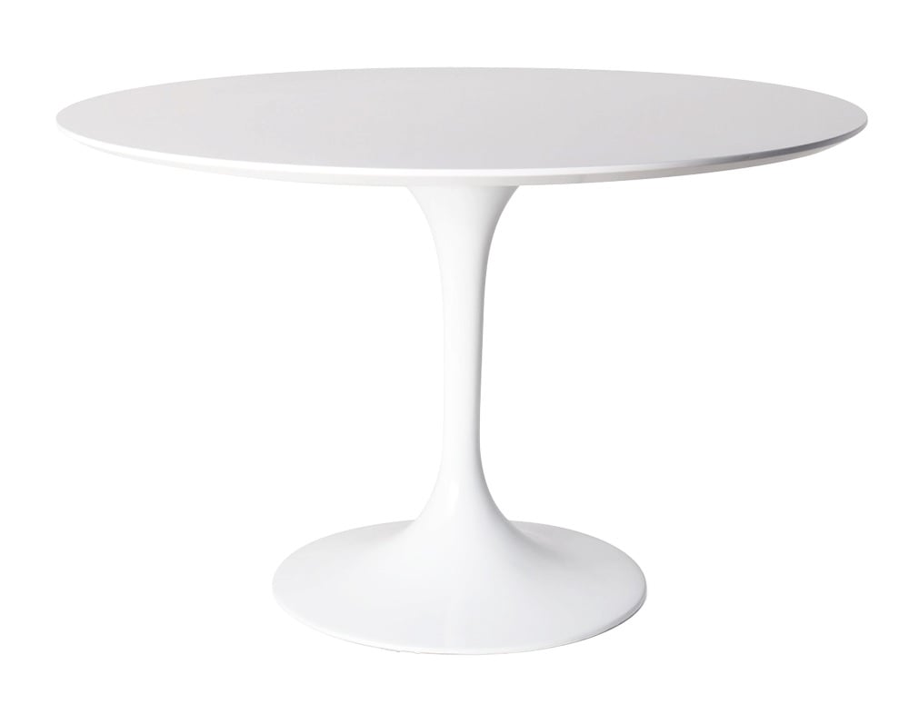 Eero Saarinen style, Table à manger Table tulipe 100cm blanc (mat)