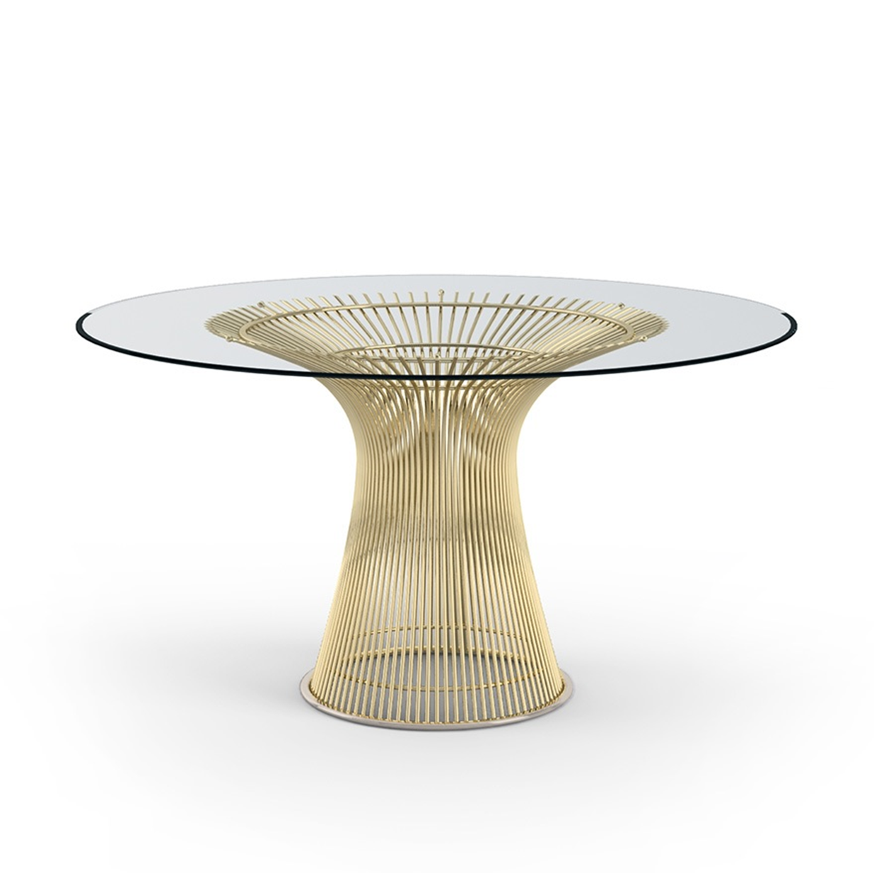 Warren Platner style, Table à manger Wire table diameter 135cm gold