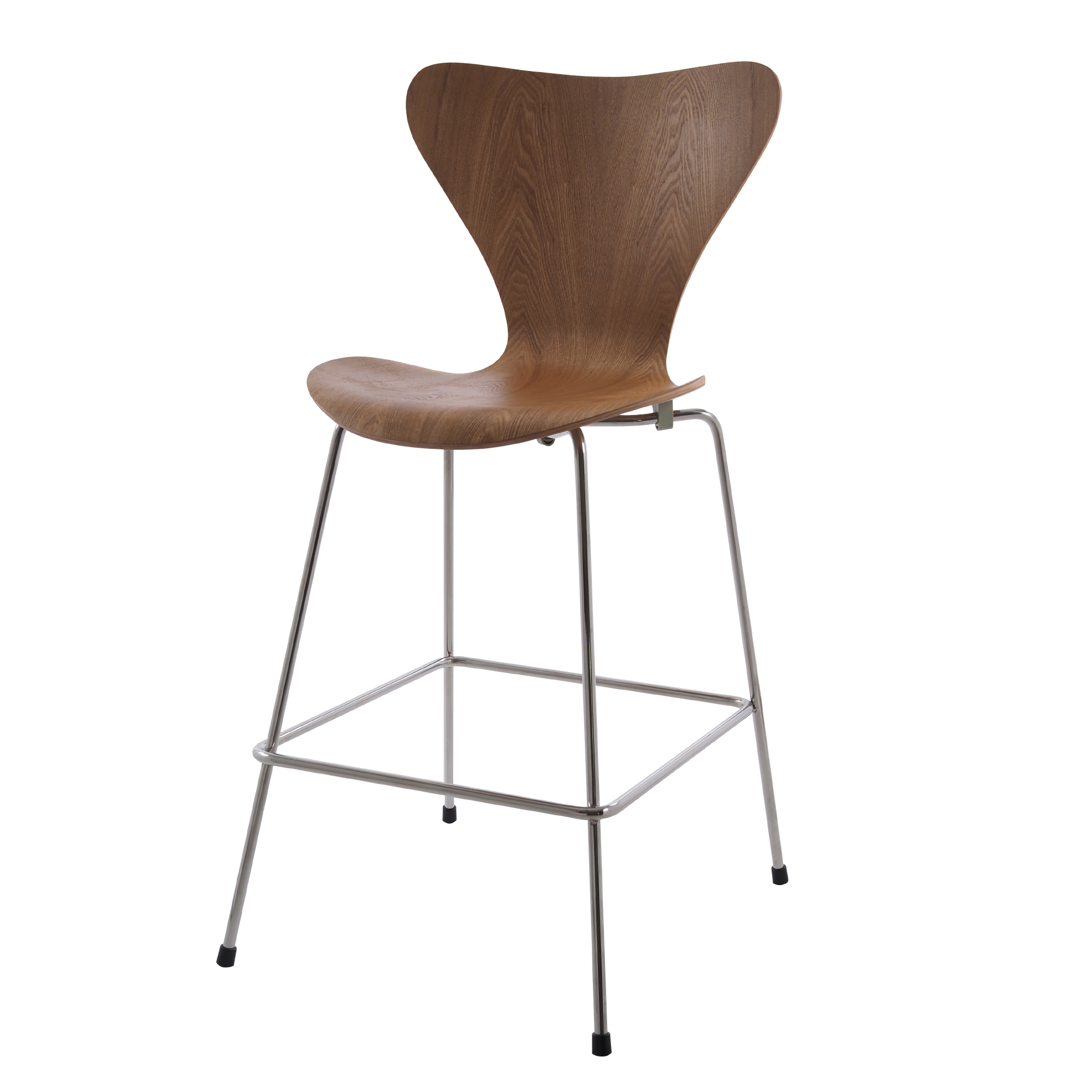 Arne Jacobsen style, Tabouret de bar série papillon 66cm naturel