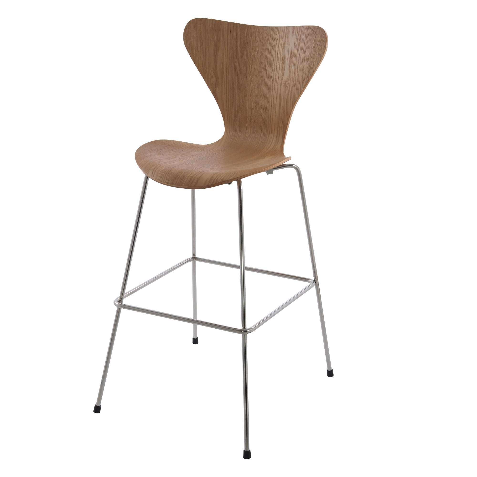 Arne Jacobsen style, Tabouret de bar série papillon 76cm naturel