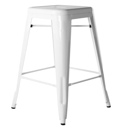 Xavier Pauchard style, Tabouret de bar Tabouret de style Tolix 66cm blanc brillant