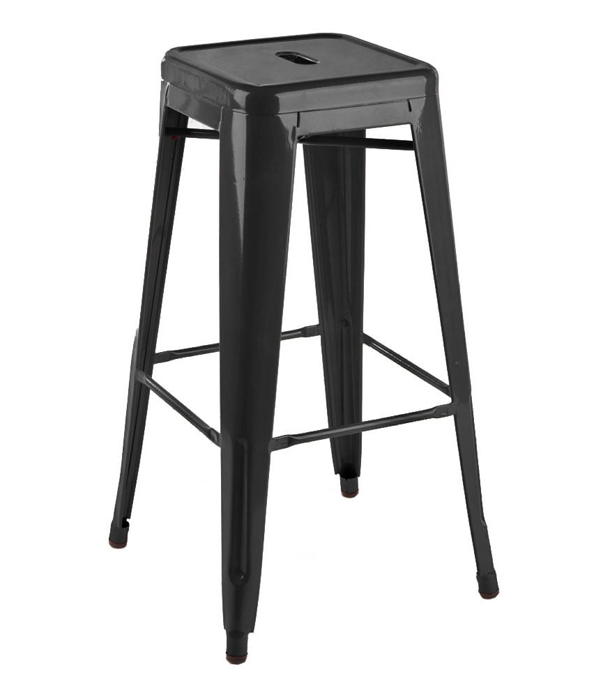 Xavier Pauchard style, Tabouret de bar Tabouret de style Tolix 77cm noir brillant
