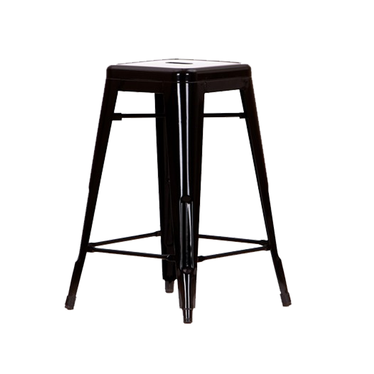 Xavier Pauchard style, Tabouret de bar Tabouret de style Tolix 66cm noir brillant