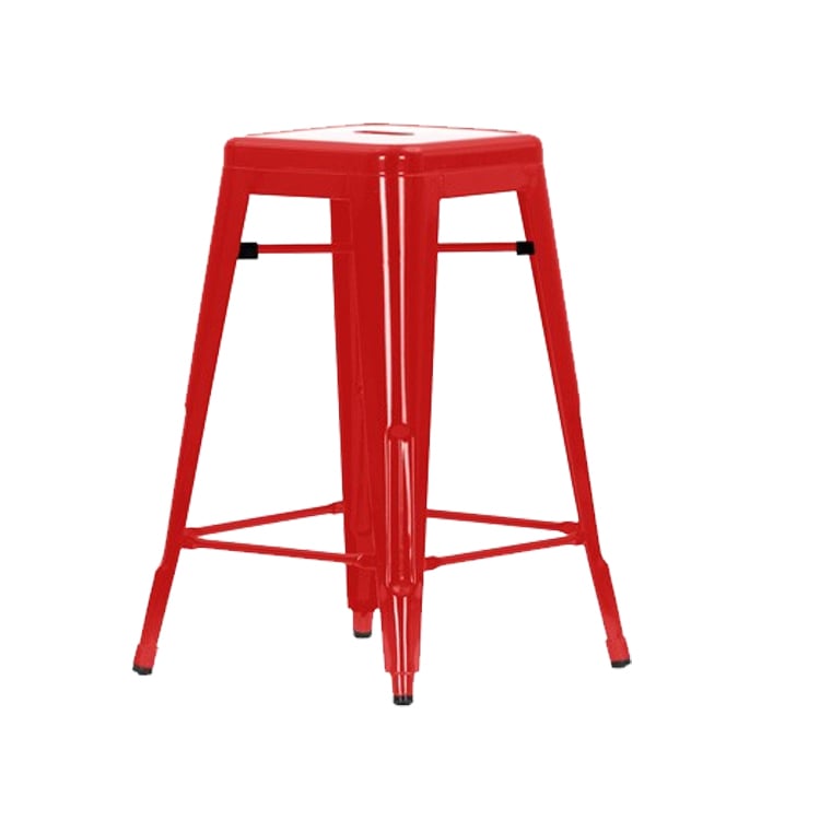 Xavier Pauchard style, Tabouret de bar Tabouret de style Tolix 66cm rouge brillant