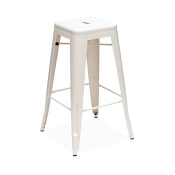 Xavier Pauchard style, Tabouret de bar Tabouret de style Tolix 77cm blanc brillant